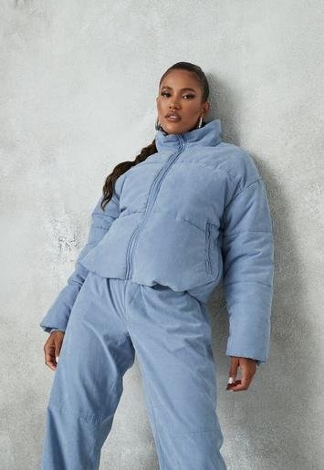 - Blue Co Ord Peached Puffer Jacket