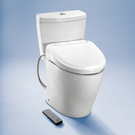 SW573#01 Cotton Washlet S300E Round Soft Close Bidet Seat with Remote and Dual Action Spray