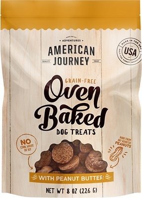 Peanut Butter Recipe Grain-Free Oven Baked Crunchy Biscuit Dog Treats, 8-oz bag - Chewy.com
