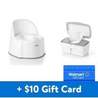 Potty Chair, White and Wipe Dispenser, Gray Bundle