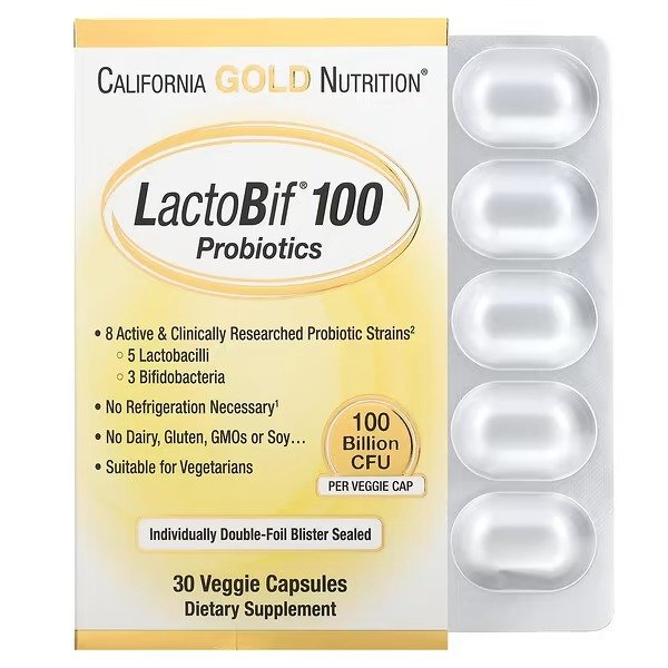 California Gold Nutrition LactoBif 益生菌，1000 亿 CFU，30 粒