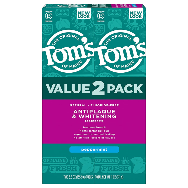 Tom's of Maine 无氟美白牙膏 5.5oz 2支 新包装