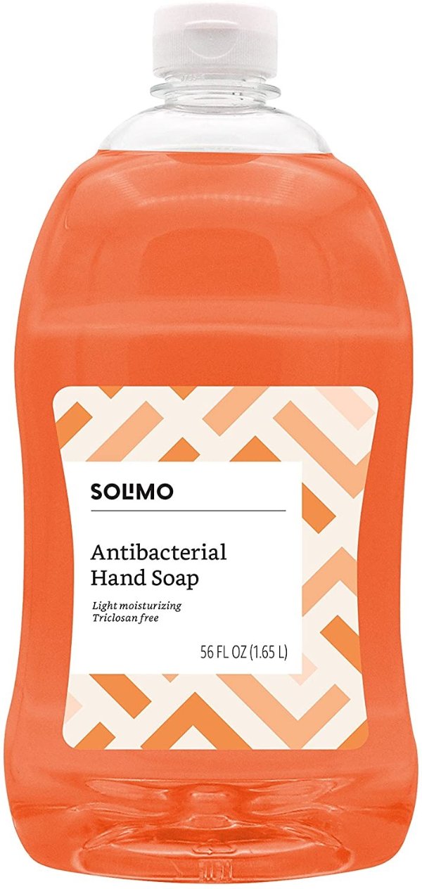 Solimo Antibacterial Liquid Hand Soap Refill, 56 Fl Oz