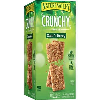 Crunchy Oats'n Honey Granola Bars, 98-count