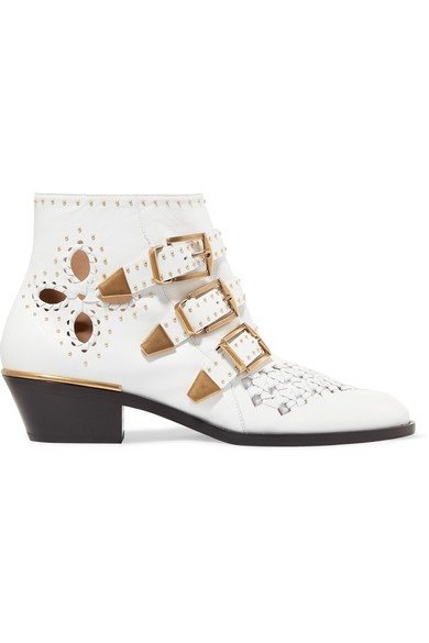 Susanna cutout studded leather ankle boots