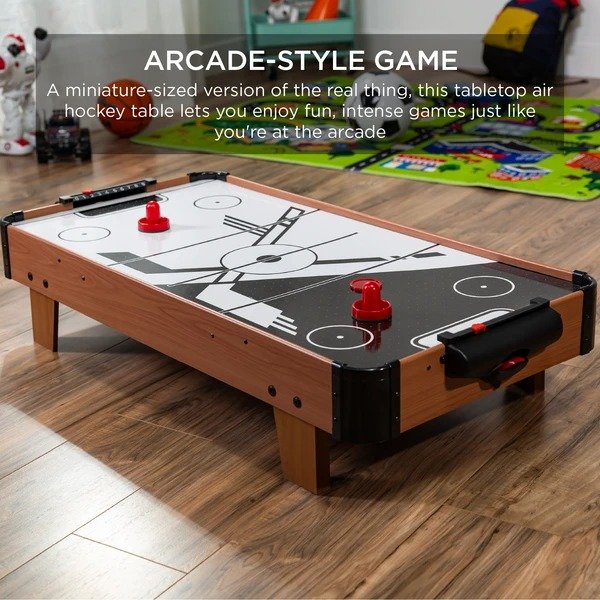 Tabletop Air Hockey Arcade Game Table w/ 2 Pucks, 2 Strikers - 40in