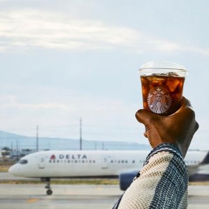 Starbucks x Delta航空 达美旅行日双倍星星 每消费$1送1英里