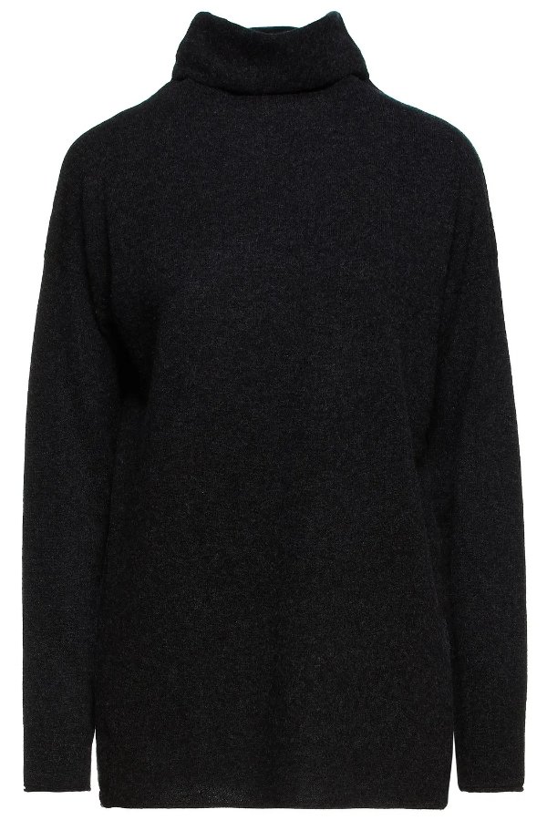 Melange wool and cashmere-blend turtleneck sweater