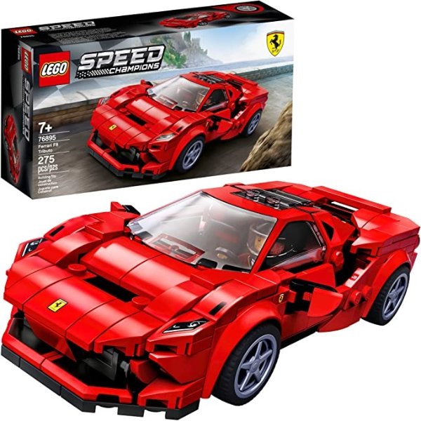 Speed Champions 76895 Ferrari F8 Tributo Toy Cars for Kids, Building Kit Featuring Minifigure, New 2020 (275 Pieces)