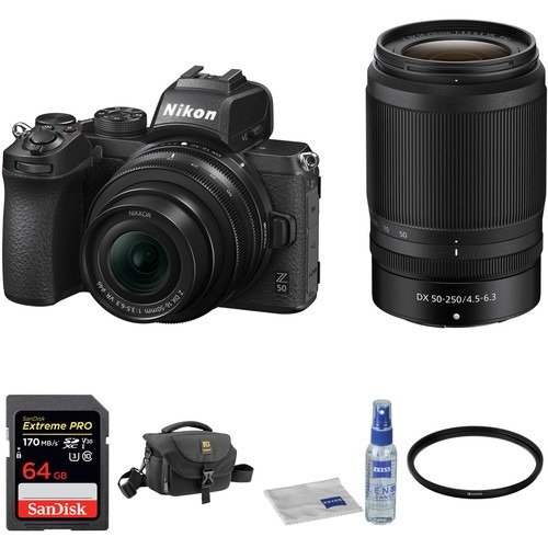 Z 50 Mirrorless Digital Camera with 16-50mm and 50-250mm Lenses and Accessories Kit