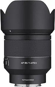 AF 50mm f/1.4 Series II Full Frame Auto Focus Lens for Sony E (SYIO5014-E),Black