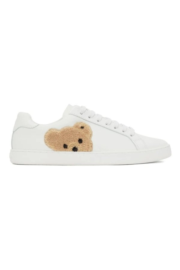 White Teddy Bear Tennis Sneakers