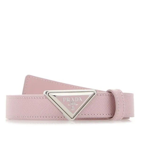 Pastel pink leather belt