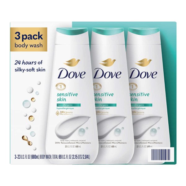 Sensitive Skin Body Wash, 3-pack