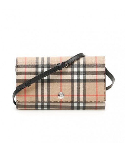 Ladies Continental E-Canvas Wallet with Vintage Check Pattern