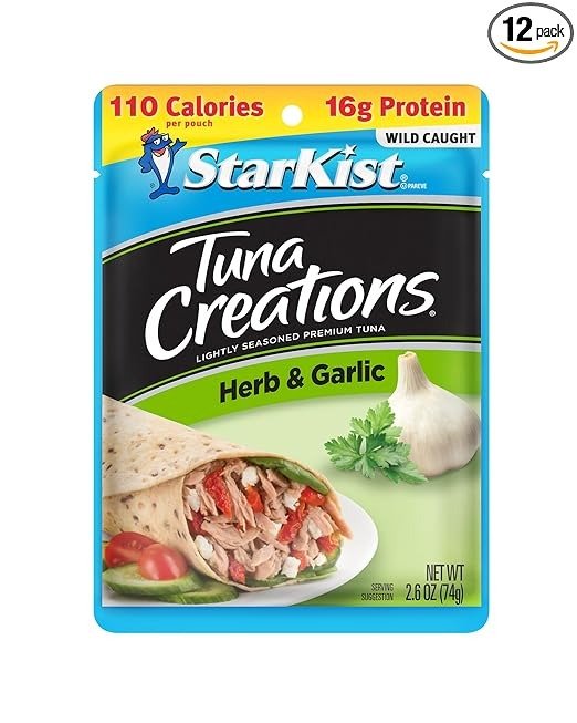 Tuna Creations Herb & Garlic, 2.6 oz Pouch (Pack of 12) (Packaging May Vary)