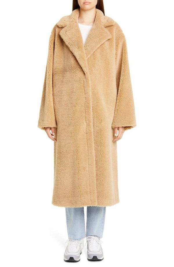 Maria Long Teddy Faux Fur Coat