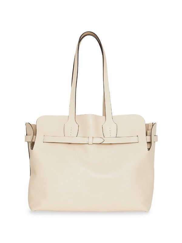 Belted Leather Tote