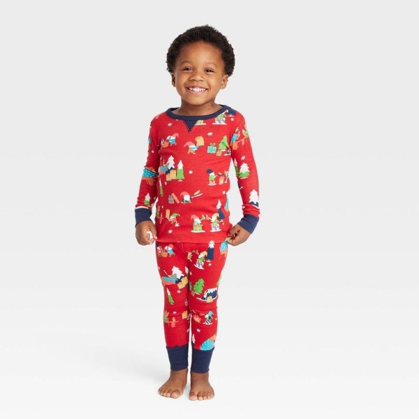 Toddler Holiday Gnomes Print Matching Family Pajama Set - Wondershop™ Red