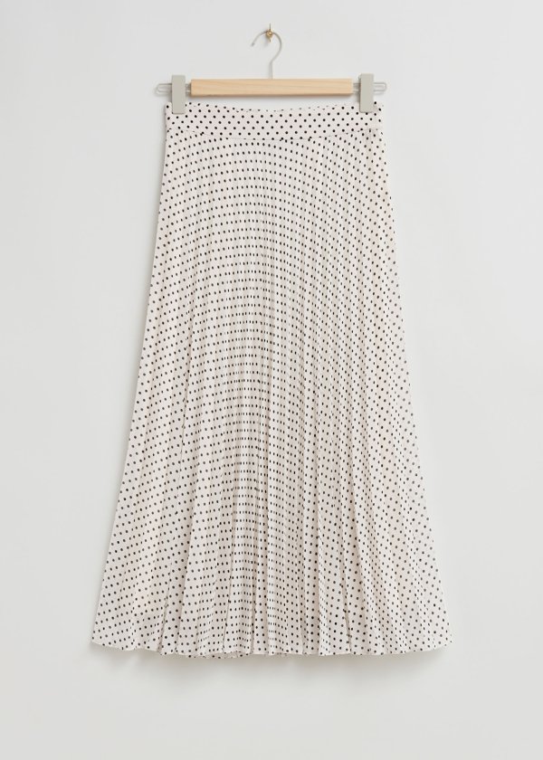 A-Line Midi Plisse Skirt