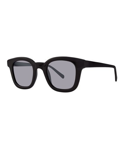 Black Thick-Edge Round Sunglasses