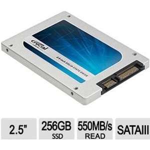 256 GB Crucial MX100 2.5" SATA III MLC内置硬盘(CT256MX100SSD1)