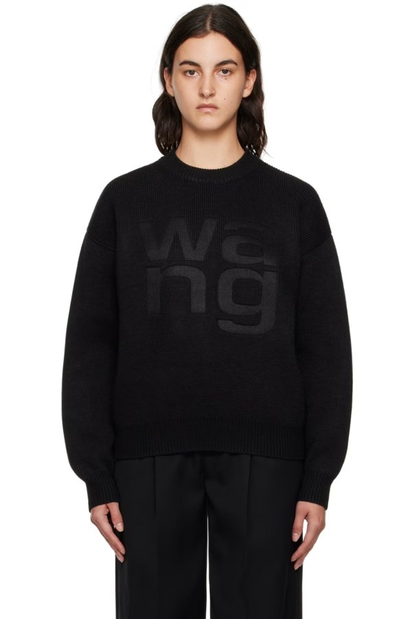 Black Embossed Sweater