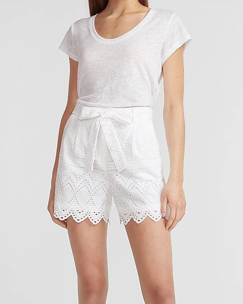 Super High Waisted Lace Belted Shorts
