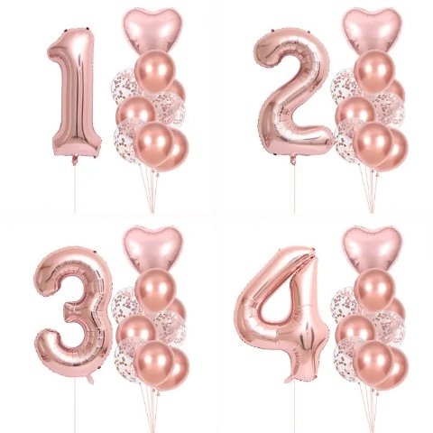 生日数字气球10件套