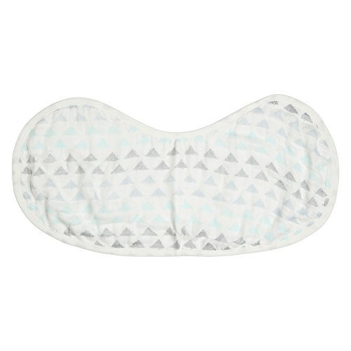 Silky Soft Metallic Burpy Bib, 100% Viscose Bamboo Muslin, Soft Absorbent 4 Layers, Multi-Use Burp Cloth and Bib, 22.5” X 11”, Single, Skylight