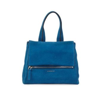 Givenchy  Pandora Pure Small Suede Satchel Bag, Electric Blue @ Bergdorf Goodman