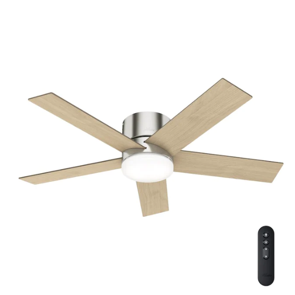 Hunter Vicinity 52-in Brushed Nickel LED Ceiling Fan with Light Remote Control and Light Kit