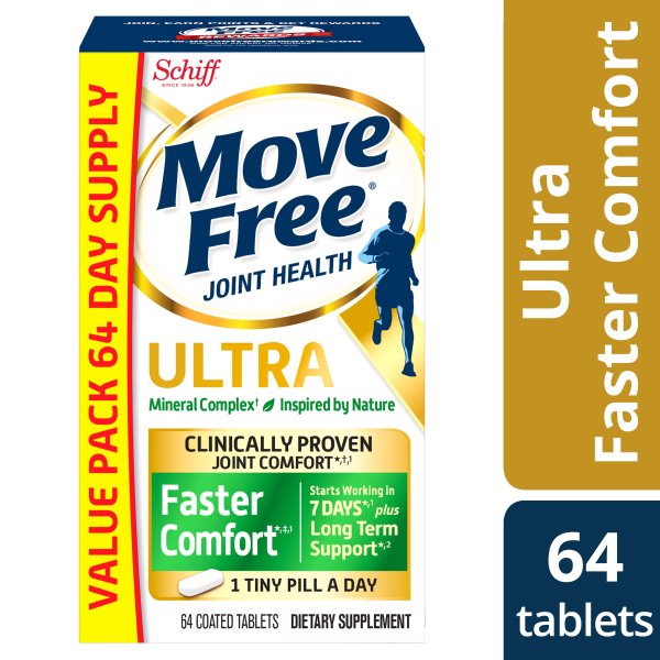 （3 pack）Ultra Faster Comfort - 64 Tablets, Value Pack - Joint Health Supplement with Calcium and Calcium Fructoborate