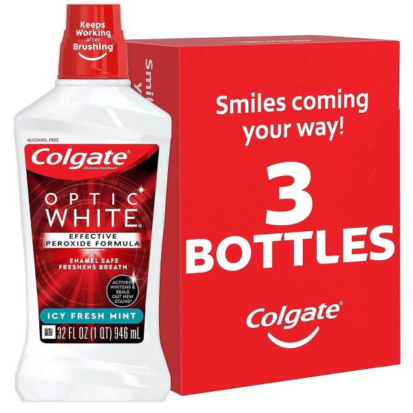 Optic White Whitening Mouthwash 3 Packs