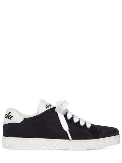 10MM ONE SUEDE & LEATHER LOGO SNEAKERS