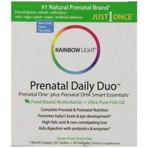 Rainbow Light, Prenatal and Posnatal, Prenatal One Mulitvitamin and Prenatal DHA, 30 Tablets and 30 Softgels
