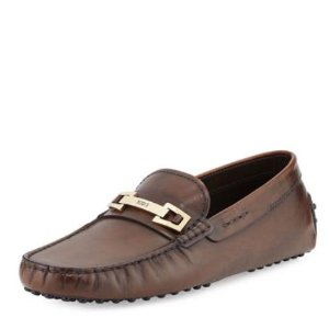 Tod's Burnished Bit Strap Loafer, Brown @ Neiman Marcus
