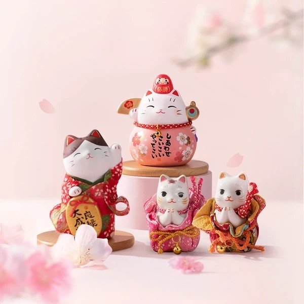 招福良缘 日本设计福樱系列招财猫