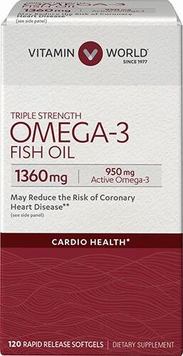 Triple Strength Omega-3 Fish Oil 1360 mg. 120 softgels | Vitamin World