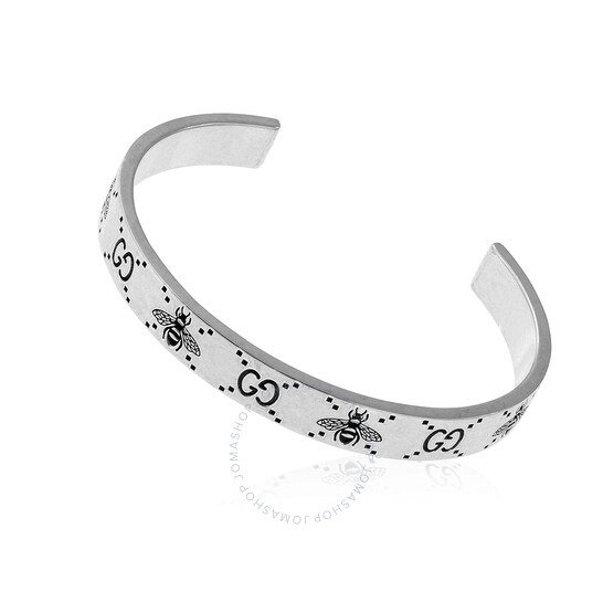 GG And Bee Engraved Cuff Bracelet
