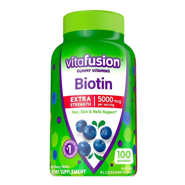 vitafusion 5000mcg 蓝莓味生物素软糖 100颗