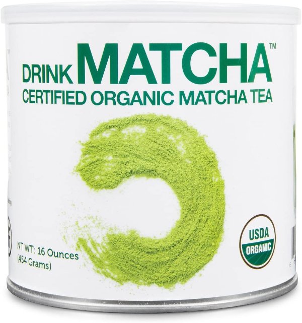 DrinkMatcha 有机抹茶粉罐装 16oz