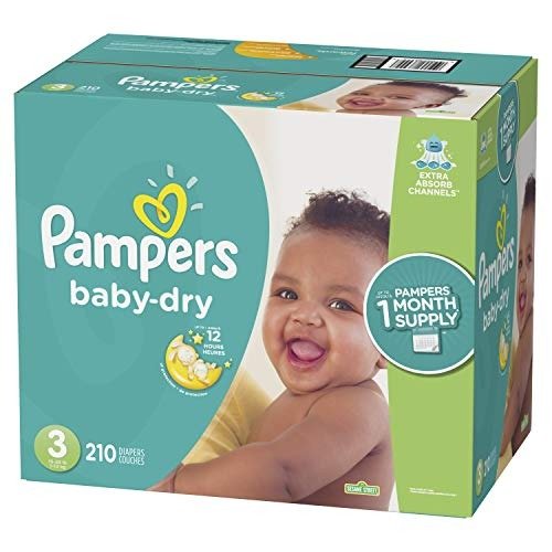 Diapers Size 3, 210 Count - Pampers Baby Dry Disposable Baby Diapers, ONE MONTH SUPPLY