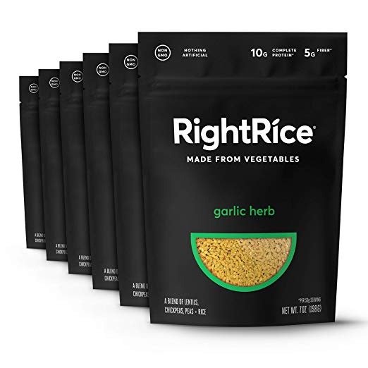 Rightrice Garlic Herb. Rice Made from Vegetables. 7oz - Pack of 6