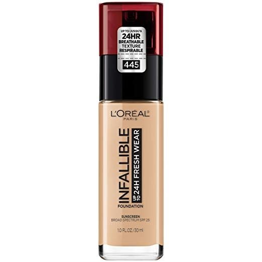 L'Oreal Paris Makeup Infallible up to 24HR Fresh Wear Liquid Longwear Foundation, Lightweight, Breathable, Natural Matte Finish, Medium-Full Coverage, Sweat &...