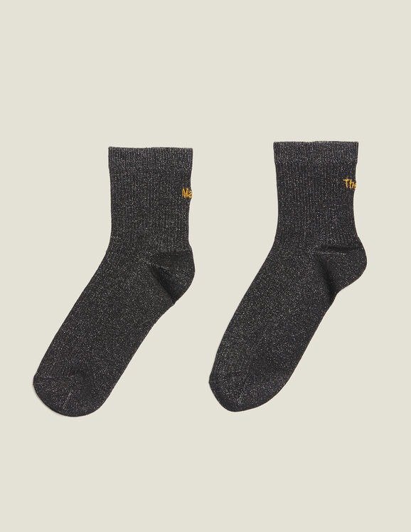 Lurex Embroidered Socks