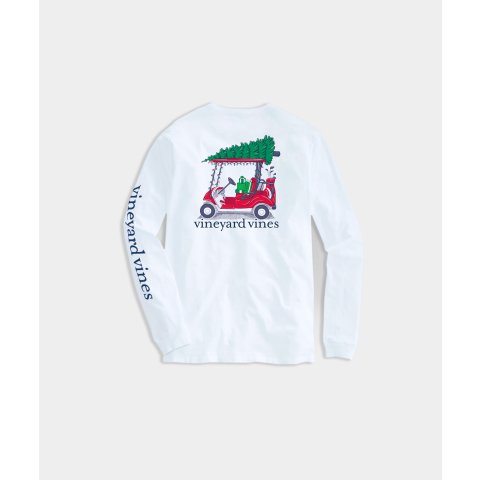 Vineyard VinesChristmas Golf Cart Long-Sleeve Tee
