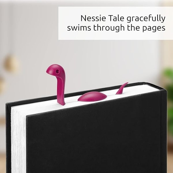 Nessie Tale Book Mark - Purple Pagekeeper Bookmark - Unique Gifts for Readers, Women & Men, Book Markers - Pretty Bookmarks Lightweight Plastic Manga Bookmark for Girls, Boys, Kids
