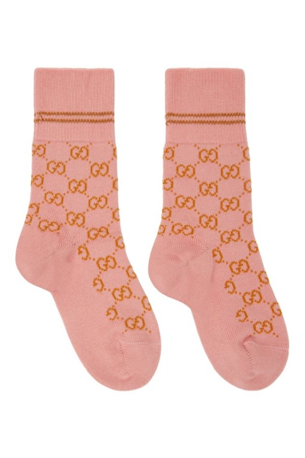 粉色 GG 中筒袜
