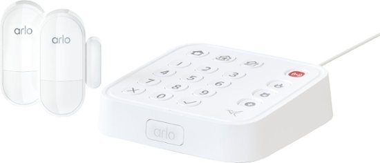 Arlo Home Security System with Wired Keypad Sensor Hub and (2) 8-in-1 Sensors - White